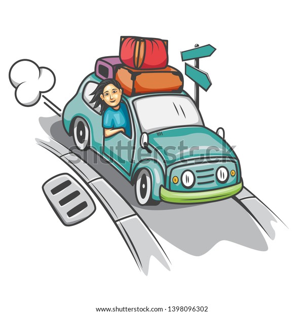 Traveling\
with overload car high quality vector\
EPS10