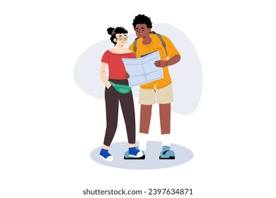 Traveling People Illustration concept on a white background