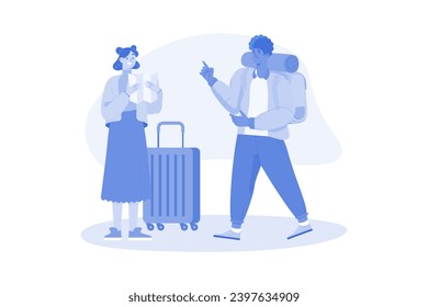 Traveling People Illustration concept on a white background