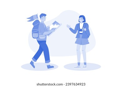 Traveling People Illustration concept on a white background