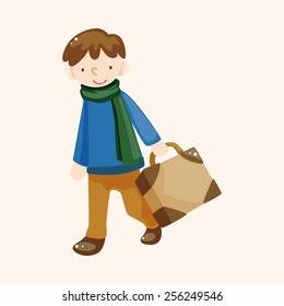 traveling person theme elements
