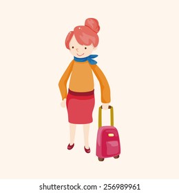 traveling person theme elements
