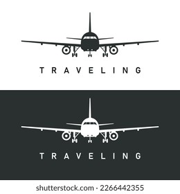  traveling plane logo design vector