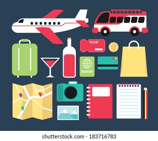 traveling related flat icon  