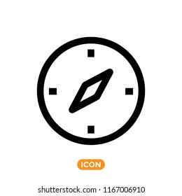 Traveling Related Icon. Vector Symbol of Compass