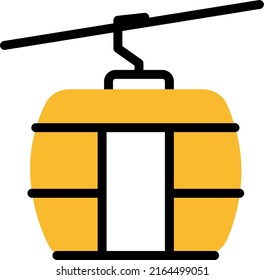 Traveling ropeway, illustration, vector on a white background.