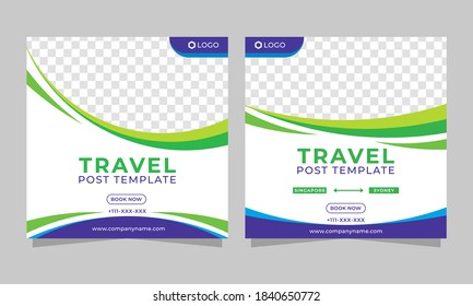 Traveling social media post template suitable for promotion, marketing, advertising, ads, web, banner, and many more.