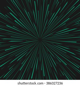Traveling In Space Concept. Warp Stars. Explosion. Ray Galaxy. Abstract Background. Vector Illustration.