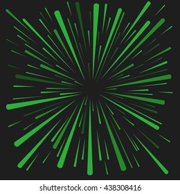 Traveling In Space Concept. Warp Stars. Explosion. Ray Galaxy. Abstract Background. Vector Illustration.