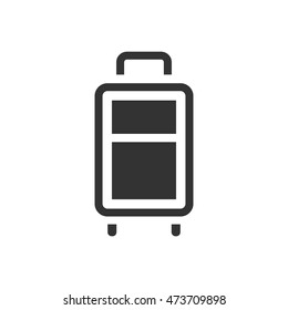Traveling suitcase icon in single grey color. Journey holiday business
