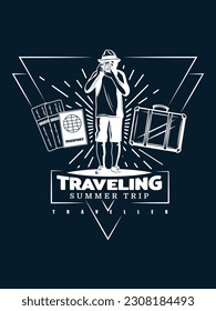 Traveling Summer trip Traveller t shirt design 