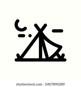 traveling, tent icon, isolated icon in light background, perfect for website, blog, logo, graphic design, social media, UI, mobile app