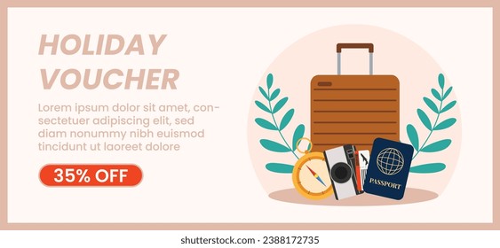 Traveling theme vector art. Cute and simple traveling kit vector icon arts