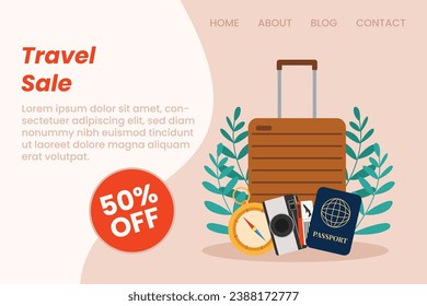 Reisedesign, Vektorkunst. Geruchte und einfache Reisekit, Vektorsymbol-Kunst