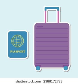 Traveling theme vector art. Cute and simple traveling kit vector icon arts