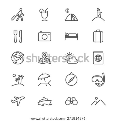 Traveling thin icons