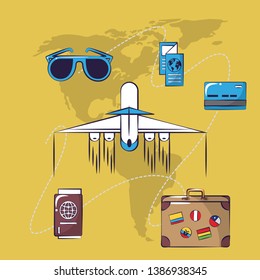 Traveling tourism exciting trip card background