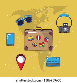 Traveling tourism exciting trip card background