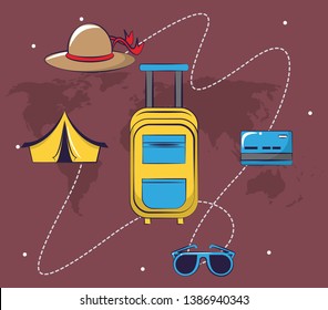 Traveling tourism exciting trip card background