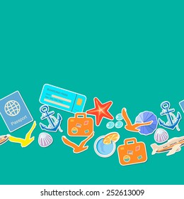 Traveling  and  tourism stylish pattern. seamless background