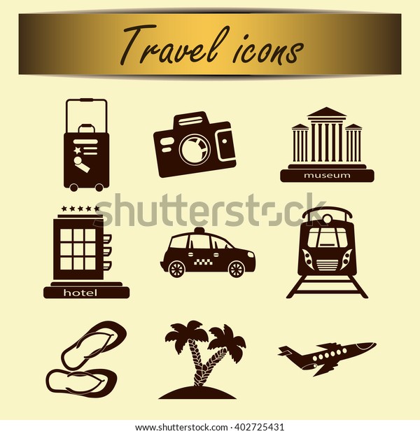 Traveling and\
tourism vector icons for Web and Mobile App. Set of travel icons\
for travel  & tourism\
business