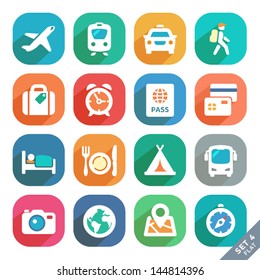 Traveling and transport Flat icons for Web and Mobile Applications.