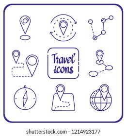 Traveling and transport icons for Web and Mobile App. 