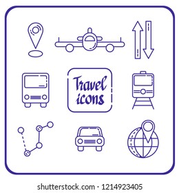 Traveling and transport icons for Web and Mobile App. 