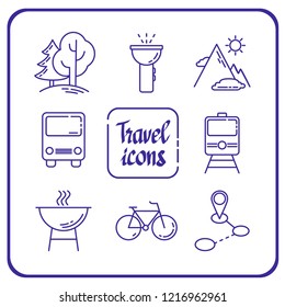 Traveling and transport icons for Web and Mobile App.