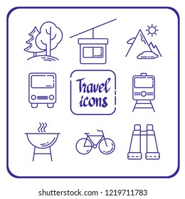 Traveling and transport icons for Web and Mobile App.