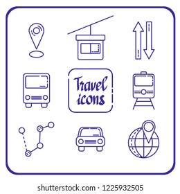 Traveling and transport icons for Web and Mobile App. 