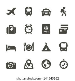 Traveling and transport icons for Web and Mobile App. Rounded Set 4.