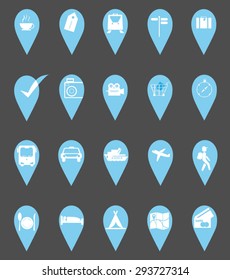 Traveling and transport icons for Web and Mobile App
