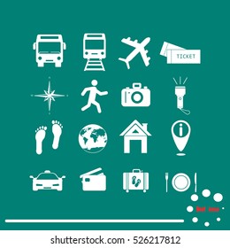 Traveling and transport icons for Web and Mobile App. 