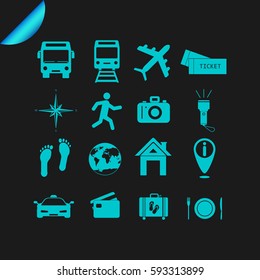 Traveling and transport icons for Web and Mobile App. 