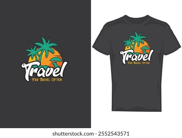 Diseño de camiseta de viaje, Vector gráfico de arte retro de impresión de ilustración de viaje de moda