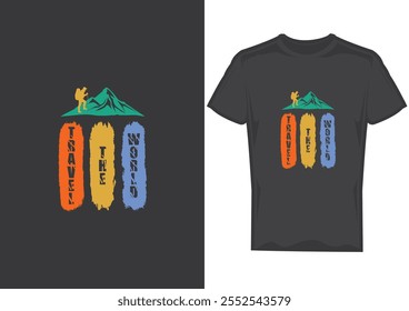 Diseño de camiseta de viaje, Vector gráfico de arte retro de impresión de ilustración de viaje de moda