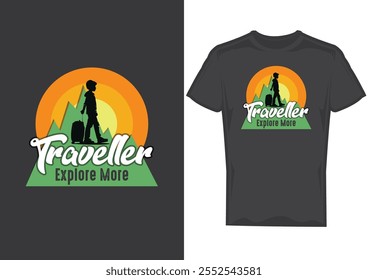 Diseño de camiseta de viaje, Vector gráfico de arte retro de impresión de ilustración de viaje de moda