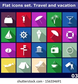 Traveling and vacarion Flat icons for Web and Mobile Applications