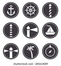 Traveling and vacation icons Set