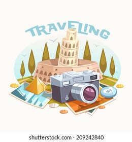 Traveling. Vector illustration.