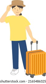 Traveling woman Illustration material : Vector