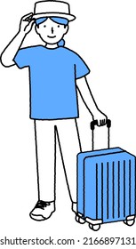 Traveling woman Illustration material : Vector