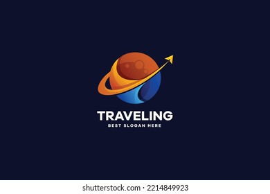 Traveling World Logo Gradient Illustration