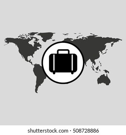 traveling world suitcase design, vector illustration  graphic 