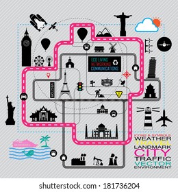 Traveling in the world,icons vector