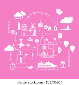 Traveling in the world,icons vector