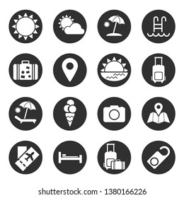 Traveling,transport and hotel icons