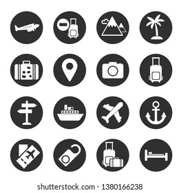 Traveling,transport and hotel icons