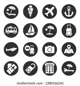 Traveling,transport and hotel icons